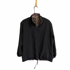 Russell Imports Black/Leopard Print Jacket L